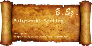 Bulyovszki Szelina névjegykártya